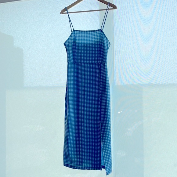 Zara blue checkered print dress - Picture 6 of 6